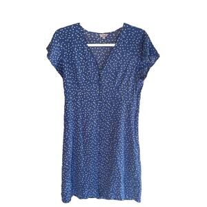 ANTHROPOLOGIE $205 Rails Helena Floral Button Front Blue Summer Dress Size Small